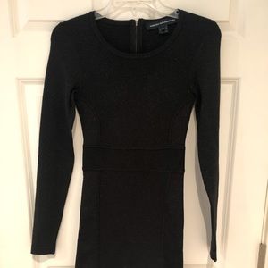 FRENCH CONNECTION Black long sleeve bodycon dress